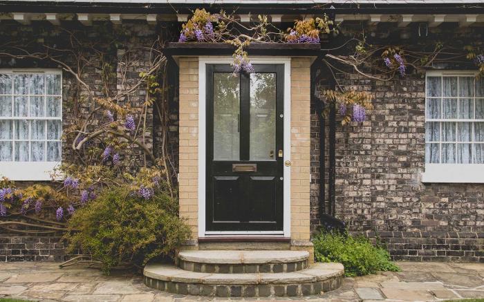 Door of brick house.