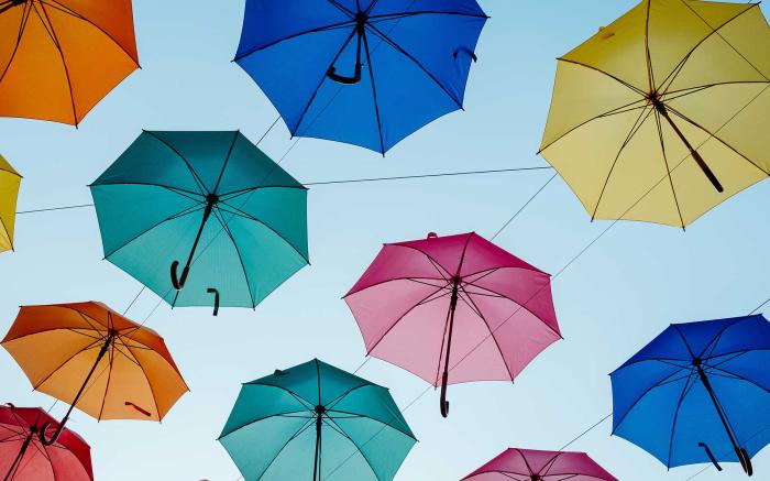Colourful umbrellas.
